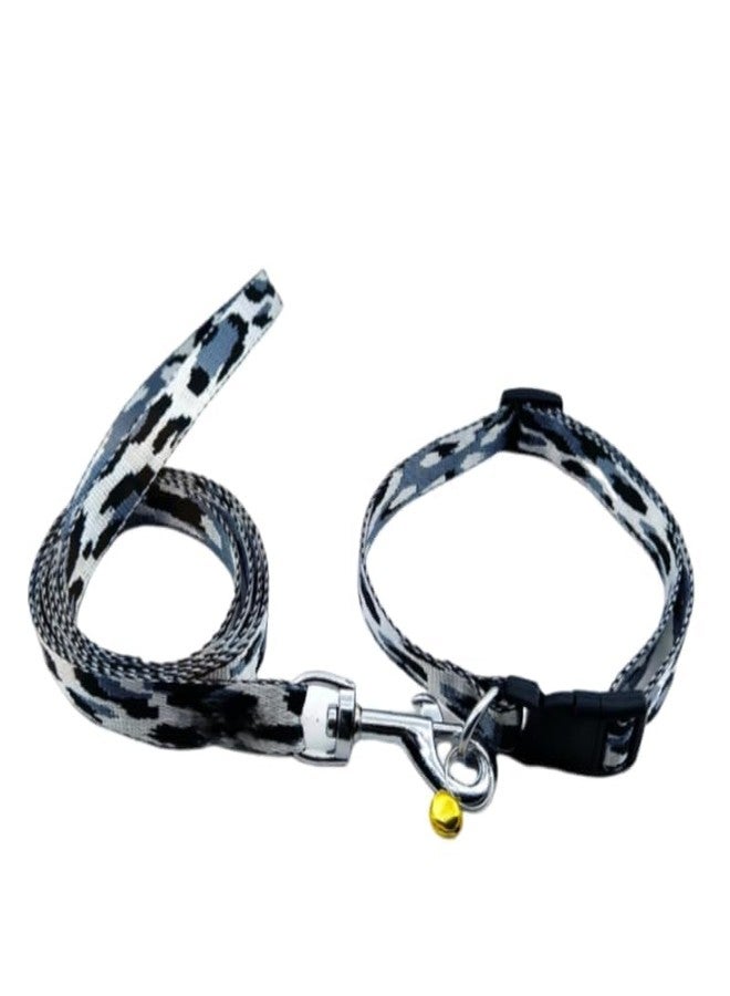 KittuPet طوق ومقود للحيوانات الأليفة من KittuPet بنقشة جلد النمر، مقاس 15 مم، حبل جر صغير للأرانب والقطط والهريرات، مناسب للحيوانات الأليفة متوسطة الحجم (30-45 سم). - Image 4